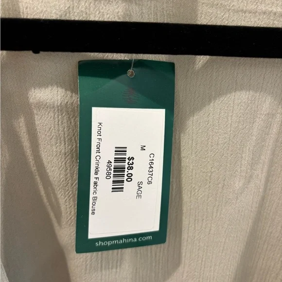 Pale Celery Color Tie-Front Cardigan - Picture 3 of 4